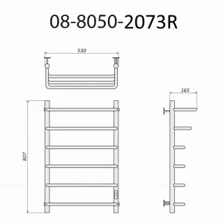 Полотенцесушитель электрический Маргроид Вид 8 каскад 80x53 см хром
